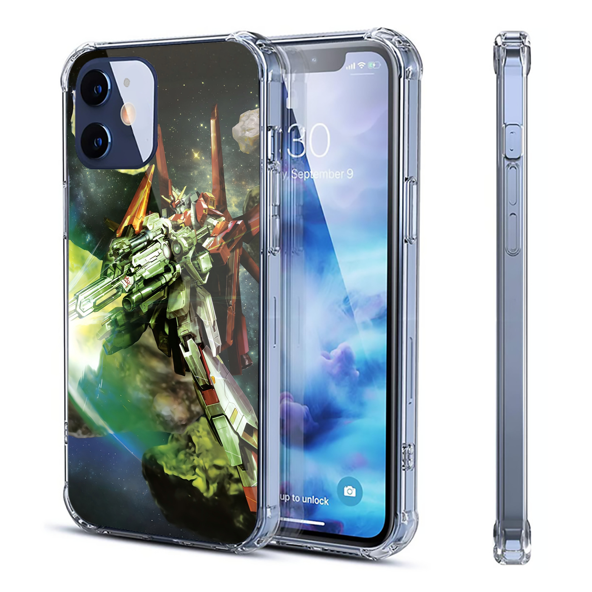 （画像用） 機動戦士ガンダム Mobile Suit Gundam 【iPhone 12シリーズ対応】透明スマホケース（クリアソフトケース）